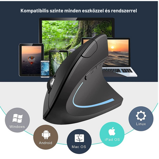 ErgoGrip™ – Ergonomikus Vertikális Vezeték Nélküli Egér
