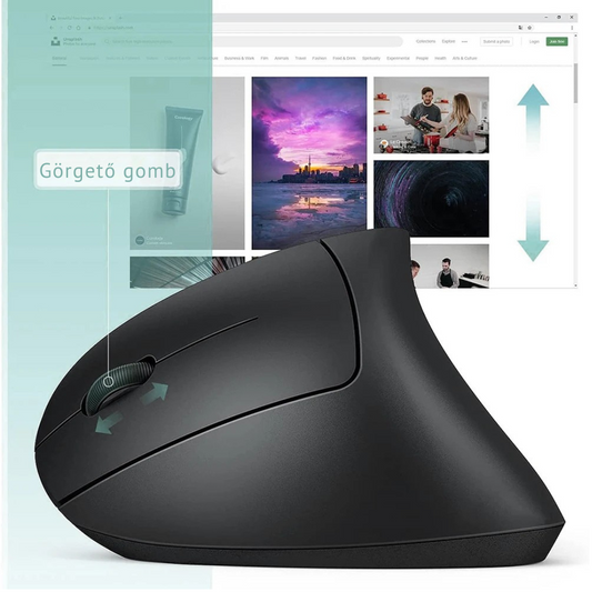 ErgoGrip™ – Ergonomikus Vertikális Vezeték Nélküli Egér